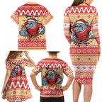 Redcliffe Strong Dolphins Personalised Family Matching Long Sleeve Bodycon Dress and Hawaiian Shirt Christmas Rugby League Spirit - Aussie Hoodie