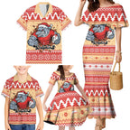Redcliffe Strong Dolphins Personalised Family Matching Mermaid Dress and Hawaiian Shirt Christmas Rugby League Spirit - Aussie Hoodie