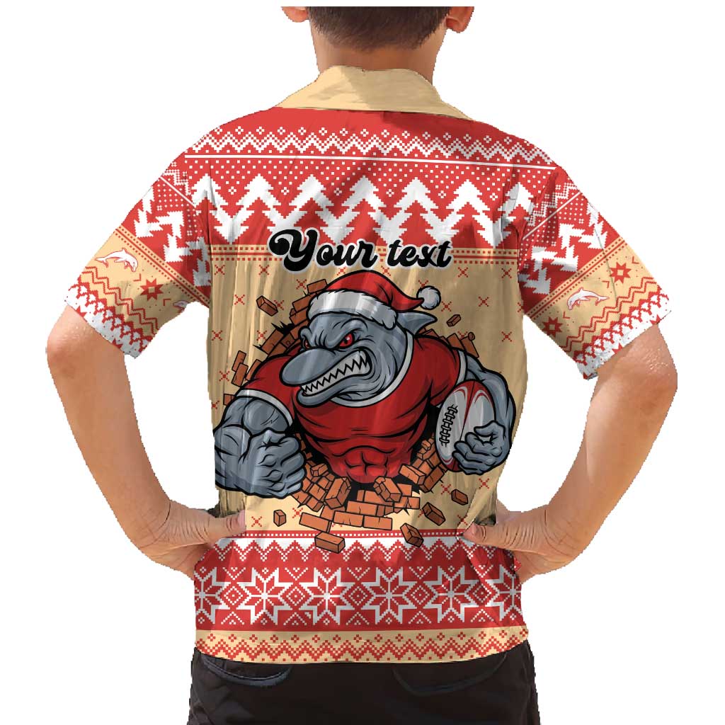 Redcliffe Strong Dolphins Personalised Family Matching Mermaid Dress and Hawaiian Shirt Christmas Rugby League Spirit - Aussie Hoodie