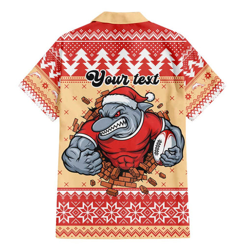 Redcliffe Strong Dolphins Personalised Family Matching Mermaid Dress and Hawaiian Shirt Christmas Rugby League Spirit - Aussie Hoodie