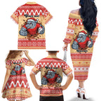 Redcliffe Strong Dolphins Personalised Family Matching Off The Shoulder Long Sleeve Dress and Hawaiian Shirt Christmas Rugby League Spirit - Aussie Hoodie