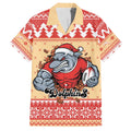 Redcliffe Strong Dolphins Personalised Family Matching Off The Shoulder Long Sleeve Dress and Hawaiian Shirt Christmas Rugby League Spirit - Aussie Hoodie