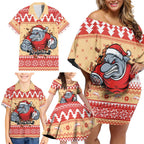 Redcliffe Strong Dolphins Personalised Family Matching Off Shoulder Short Dress and Hawaiian Shirt Christmas Rugby League Spirit - Aussie Hoodie