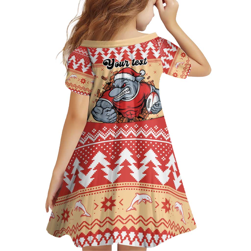 Redcliffe Strong Dolphins Personalised Family Matching Off Shoulder Short Dress and Hawaiian Shirt Christmas Rugby League Spirit - Aussie Hoodie