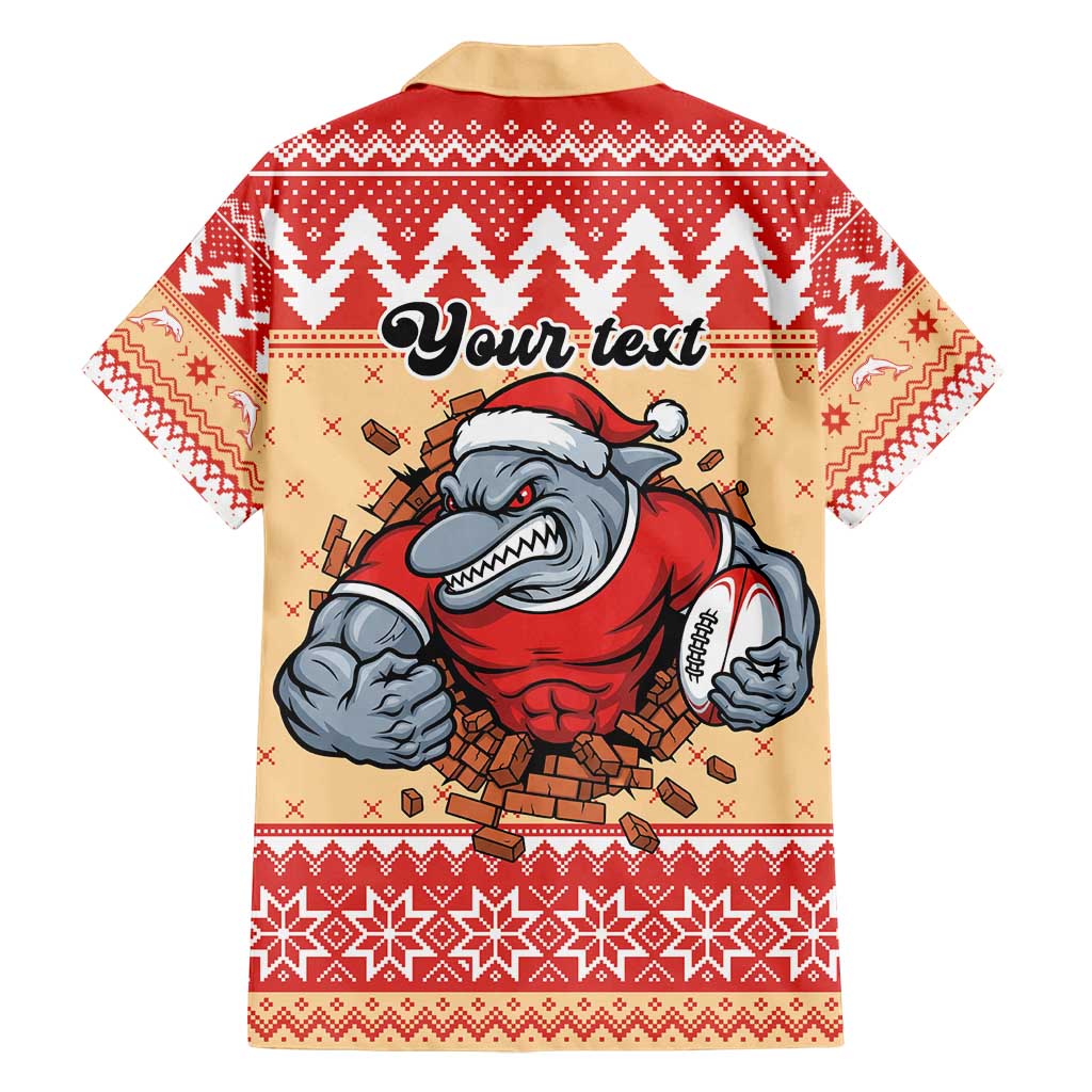 Redcliffe Strong Dolphins Personalised Family Matching Puletasi and Hawaiian Shirt Christmas Rugby League Spirit - Aussie Hoodie