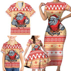 Redcliffe Strong Dolphins Personalised Family Matching Short Sleeve Bodycon Dress and Hawaiian Shirt Christmas Rugby League Spirit - Aussie Hoodie