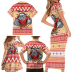 Redcliffe Strong Dolphins Personalised Family Matching Short Sleeve Bodycon Dress and Hawaiian Shirt Christmas Rugby League Spirit - Aussie Hoodie