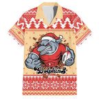 Redcliffe Strong Dolphins Personalised Family Matching Short Sleeve Bodycon Dress and Hawaiian Shirt Christmas Rugby League Spirit - Aussie Hoodie