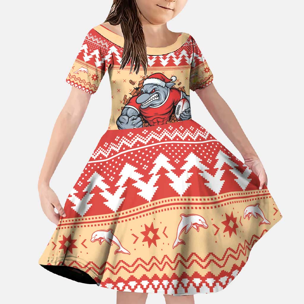 Redcliffe Strong Dolphins Personalised Family Matching Summer Maxi Dress and Hawaiian Shirt Christmas Rugby League Spirit - Aussie Hoodie