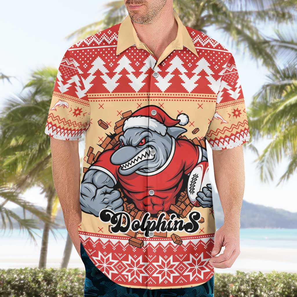 Redcliffe Strong Dolphins Personalised Hawaiian Shirt Christmas Rugby League Spirit - Aussie Hoodie