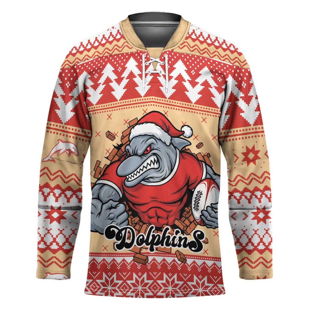 Redcliffe Strong Dolphins Personalised Hockey Jersey Christmas Rugby League Spirit - Aussie Hoodie