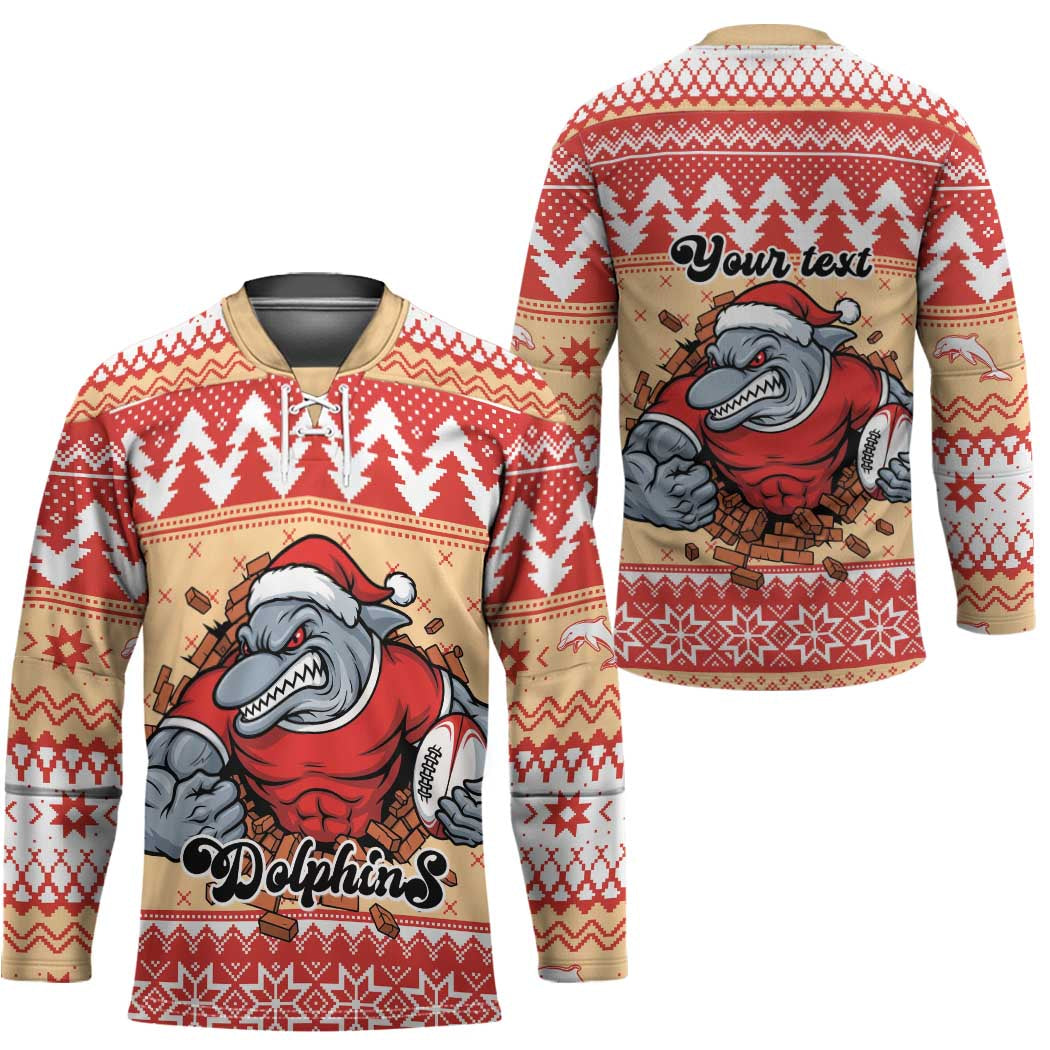 Redcliffe Strong Dolphins Personalised Hockey Jersey Christmas Rugby League Spirit - Aussie Hoodie