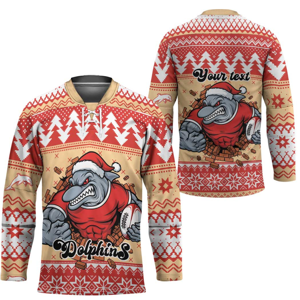 Redcliffe Strong Dolphins Personalised Hockey Jersey Christmas Rugby League Spirit - Aussie Hoodie
