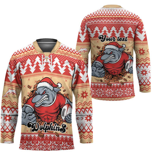 Redcliffe Strong Dolphins Personalised Hockey Jersey Christmas Rugby League Spirit - Aussie Hoodie