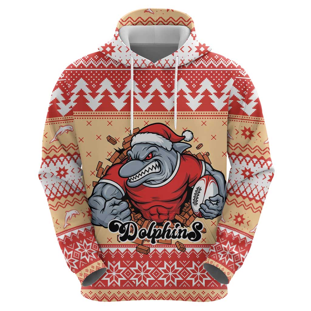 Redcliffe Strong Dolphins Personalised Hoodie Christmas Rugby League Spirit - Aussie Hoodie