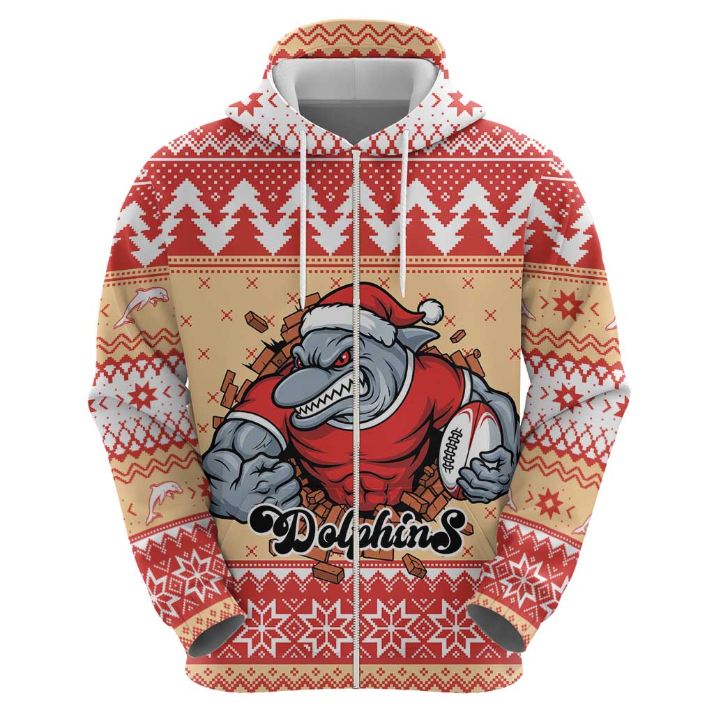 Redcliffe Strong Dolphins Personalised Hoodie Christmas Rugby League Spirit - Aussie Hoodie