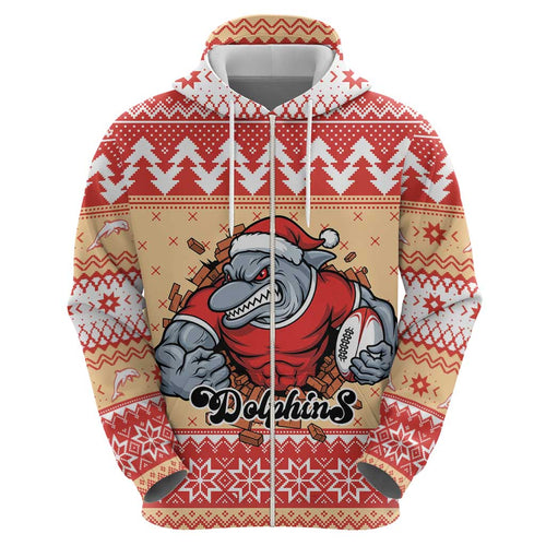 Redcliffe Strong Dolphins Personalised Hoodie Christmas Rugby League Spirit - Aussie Hoodie