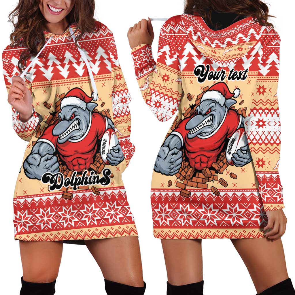 Redcliffe Strong Dolphins Personalised Hoodie Dress Christmas Rugby League Spirit - Aussie Hoodie