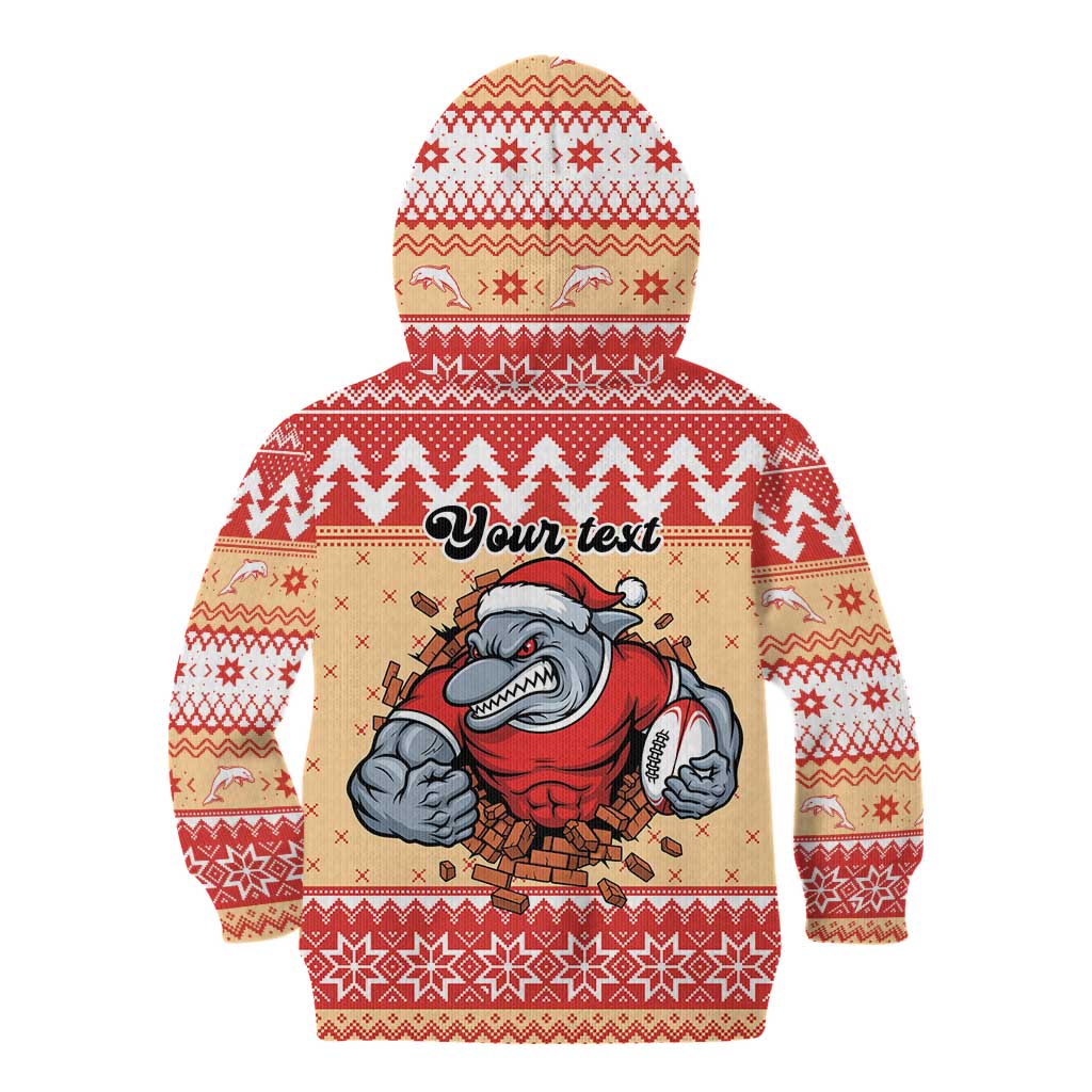 Redcliffe Strong Dolphins Personalised Kid Hoodie Christmas Rugby League Spirit - Aussie Hoodie