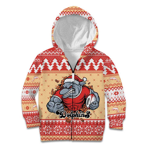 Redcliffe Strong Dolphins Personalised Kid Hoodie Christmas Rugby League Spirit - Aussie Hoodie