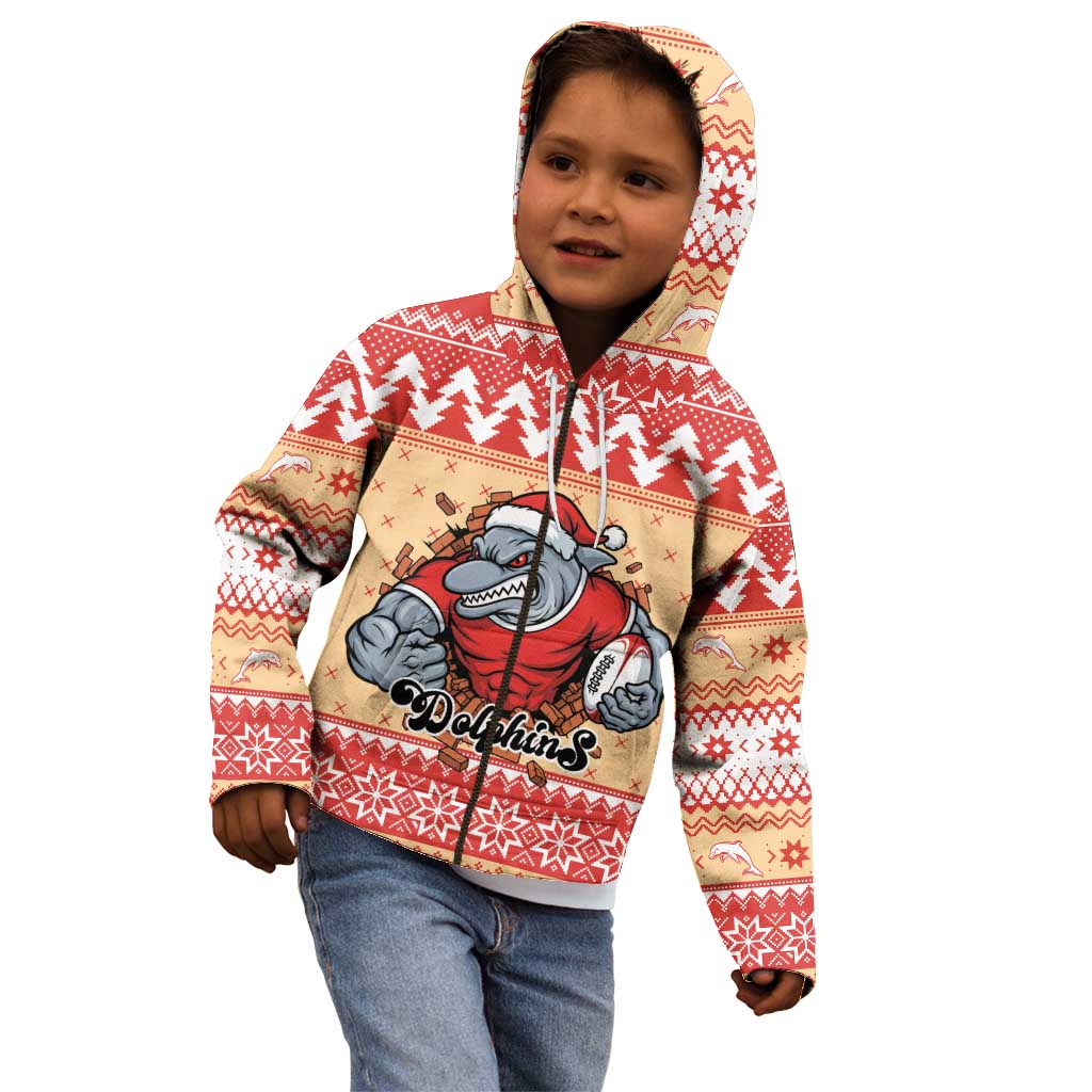 Redcliffe Strong Dolphins Personalised Kid Hoodie Christmas Rugby League Spirit - Aussie Hoodie