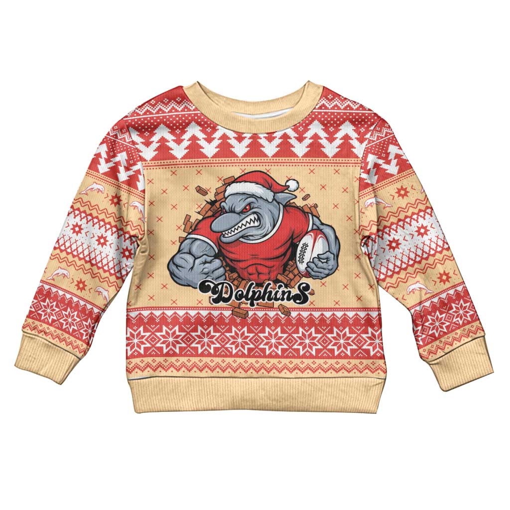 Redcliffe Strong Dolphins Personalised Kid Ugly Christmas Sweater Christmas Rugby League Spirit - Aussie Hoodie