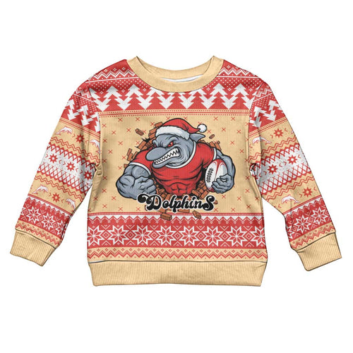 Redcliffe Strong Dolphins Personalised Kid Ugly Christmas Sweater Christmas Rugby League Spirit - Aussie Hoodie