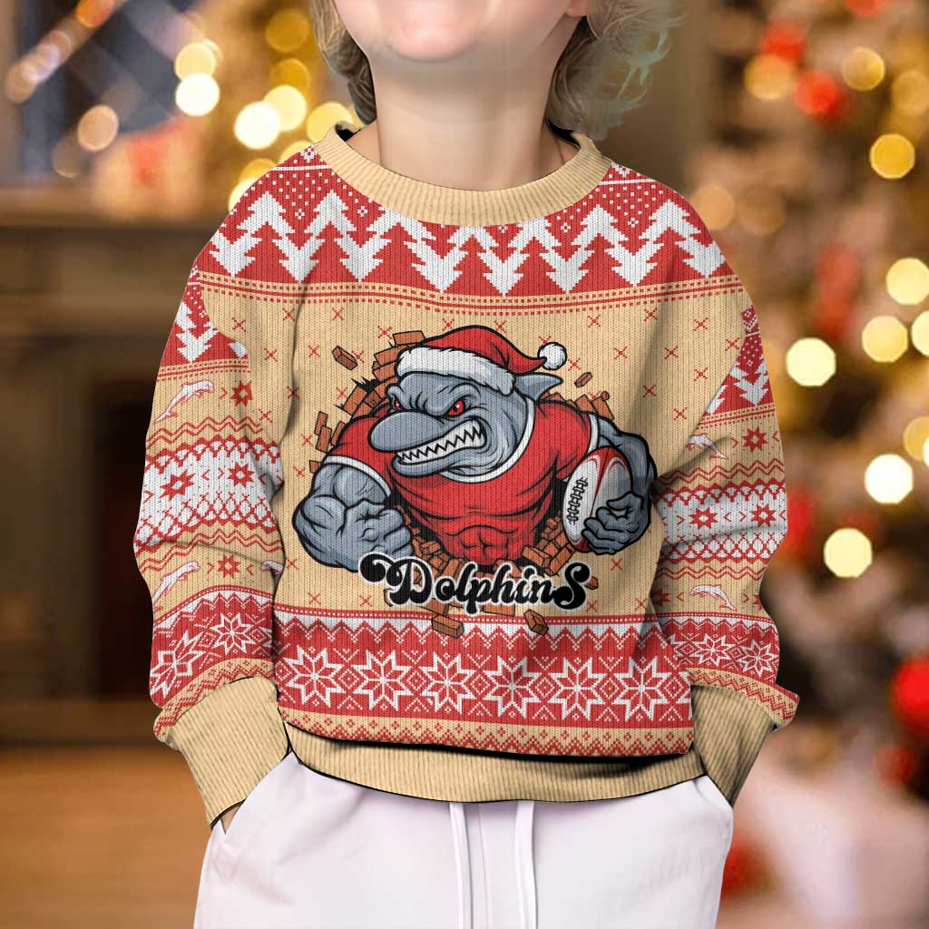 Redcliffe Strong Dolphins Personalised Kid Ugly Christmas Sweater Christmas Rugby League Spirit - Aussie Hoodie