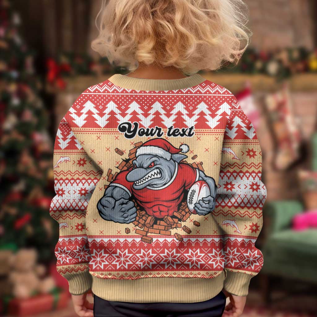 Redcliffe Strong Dolphins Personalised Kid Ugly Christmas Sweater Christmas Rugby League Spirit - Aussie Hoodie