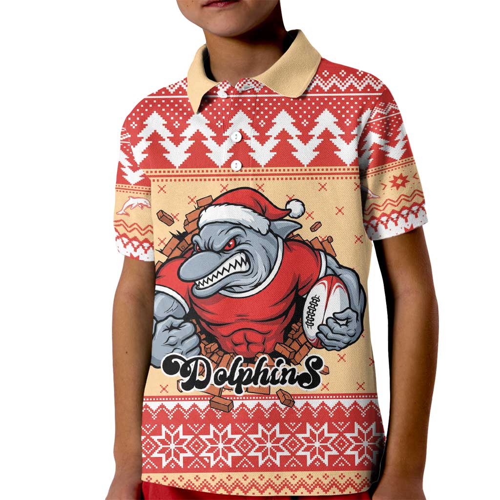 Redcliffe Strong Dolphins Personalised Kid Polo Shirt Christmas Rugby League Spirit - Aussie Hoodie