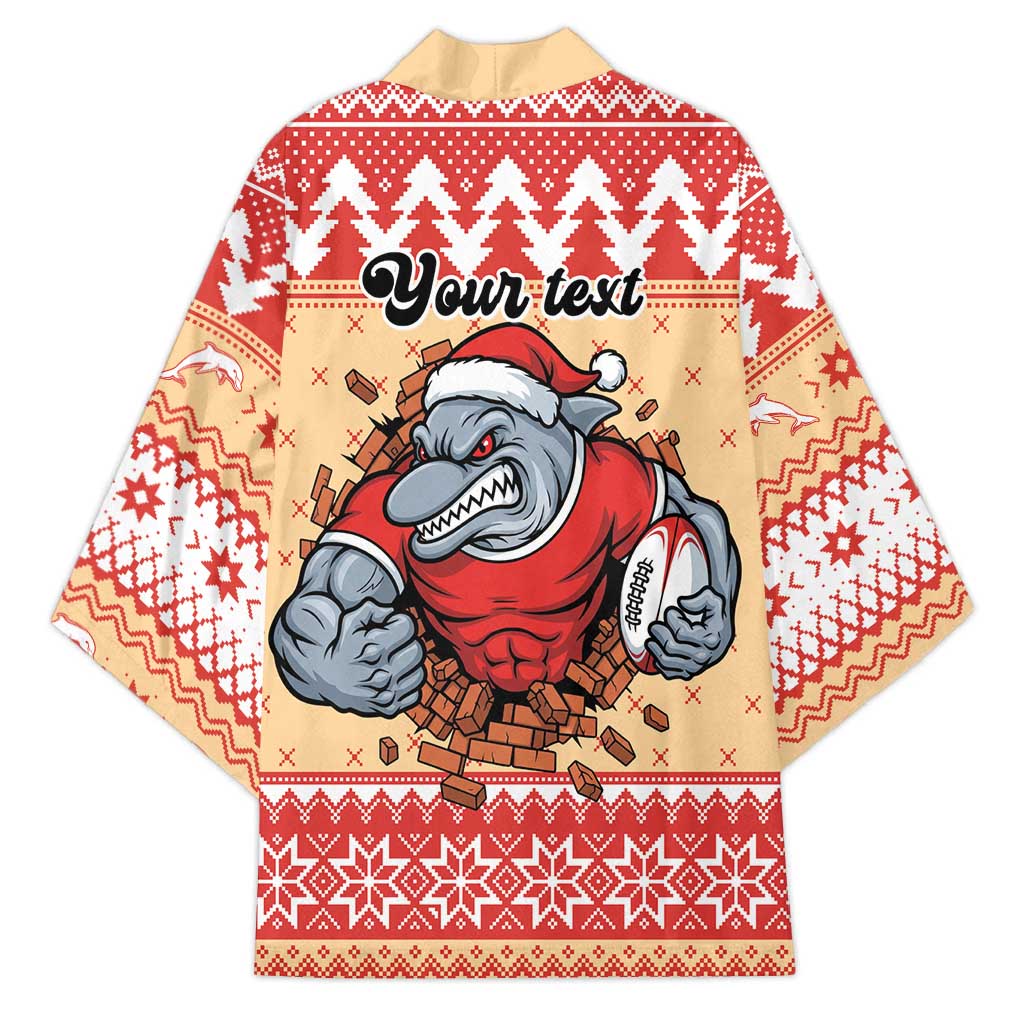 Redcliffe Strong Dolphins Personalised Kimono Christmas Rugby League Spirit - Aussie Hoodie