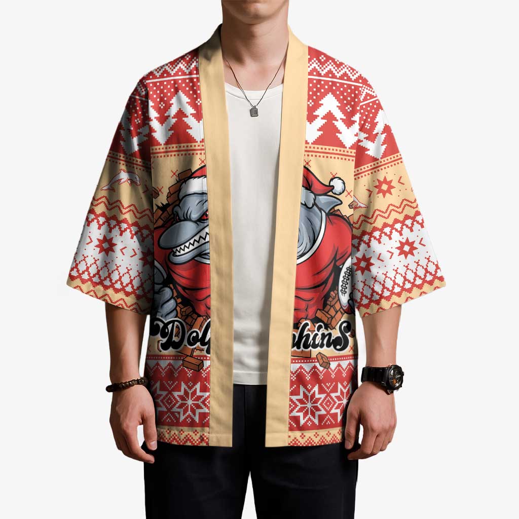 Redcliffe Strong Dolphins Personalised Kimono Christmas Rugby League Spirit - Aussie Hoodie