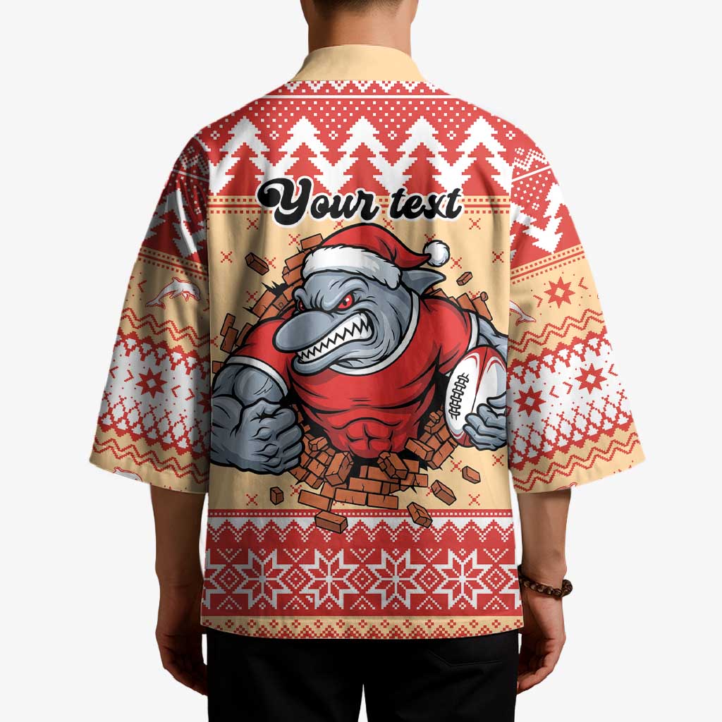 Redcliffe Strong Dolphins Personalised Kimono Christmas Rugby League Spirit - Aussie Hoodie