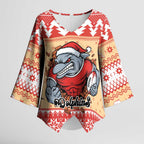 Redcliffe Strong Dolphins Personalised Kimono Sleeve Blouse Christmas Rugby League Spirit - Aussie Hoodie