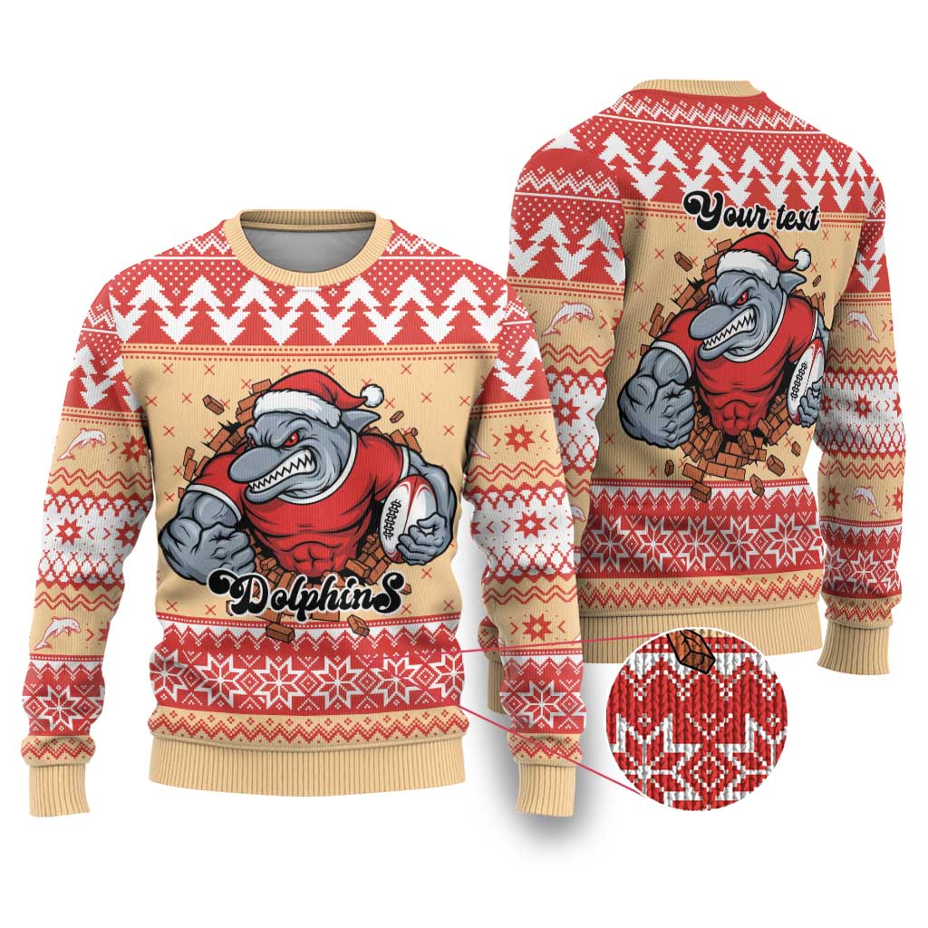 Redcliffe Strong Dolphins Personalised Ugly Christmas Sweater Christmas Rugby League Spirit - Aussie Hoodie
