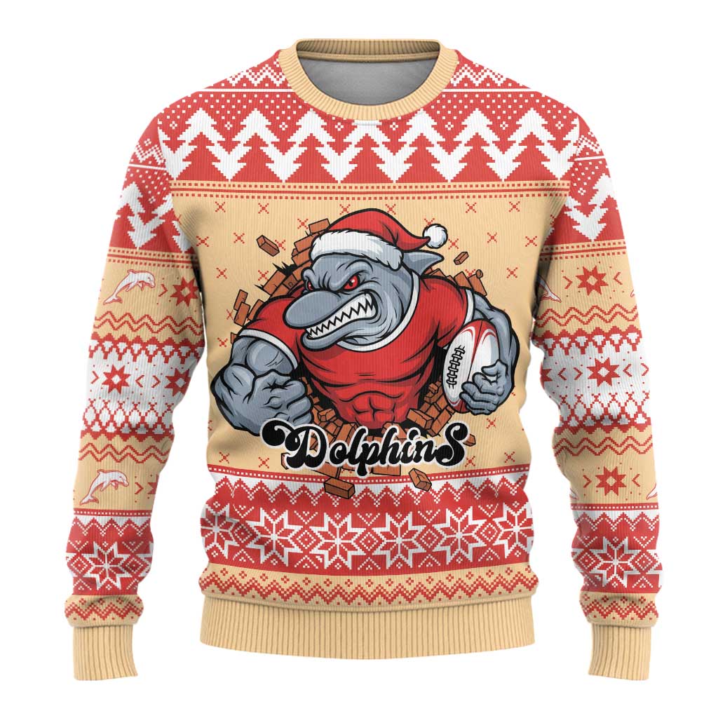 Redcliffe Strong Dolphins Personalised Ugly Christmas Sweater Christmas Rugby League Spirit - Aussie Hoodie