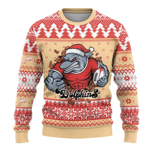 Redcliffe Strong Dolphins Personalised Ugly Christmas Sweater Christmas Rugby League Spirit - Aussie Hoodie