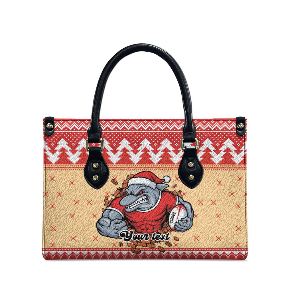 Redcliffe Strong Dolphins Personalised Leather Bag Christmas Rugby League Spirit - Aussie Hoodie