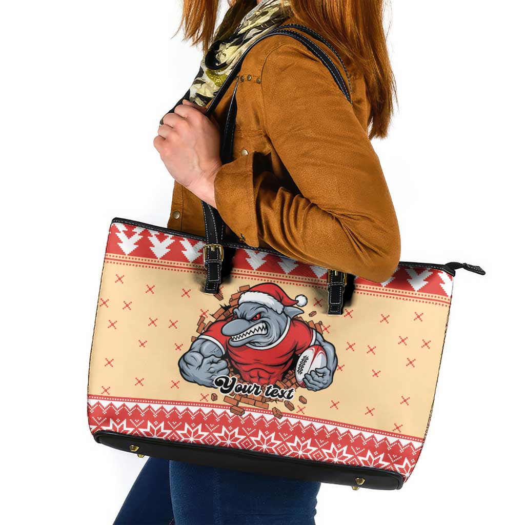 Redcliffe Strong Dolphins Personalised Leather Tote Bag Christmas Rugby League Spirit - Aussie Hoodie