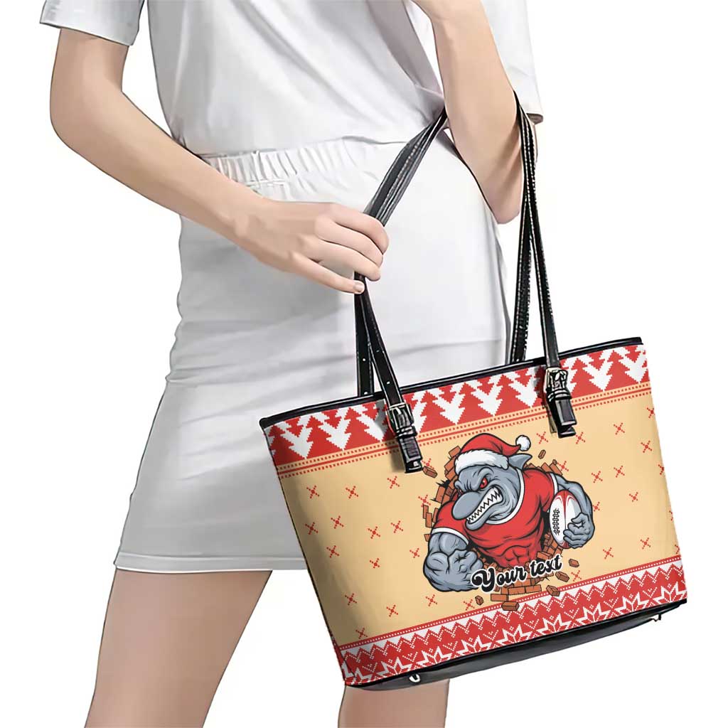 Redcliffe Strong Dolphins Personalised Leather Tote Bag Christmas Rugby League Spirit - Aussie Hoodie