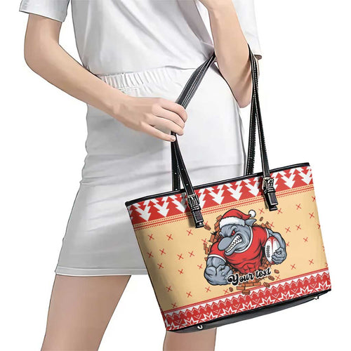 Redcliffe Strong Dolphins Personalised Leather Tote Bag Christmas Rugby League Spirit - Aussie Hoodie