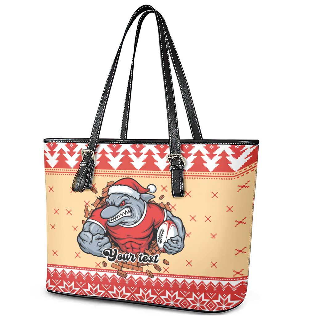 Redcliffe Strong Dolphins Personalised Leather Tote Bag Christmas Rugby League Spirit - Aussie Hoodie