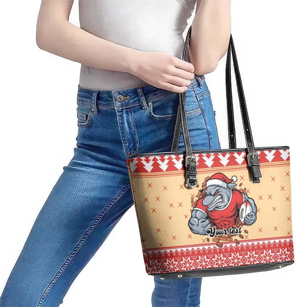 Redcliffe Strong Dolphins Personalised Leather Tote Bag Christmas Rugby League Spirit - Aussie Hoodie