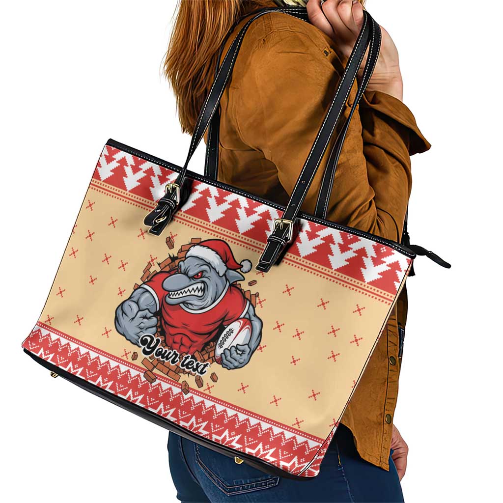 Redcliffe Strong Dolphins Personalised Leather Tote Bag Christmas Rugby League Spirit - Aussie Hoodie