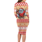 Redcliffe Strong Dolphins Personalised Long Sleeve Bodycon Dress Christmas Rugby League Spirit - Aussie Hoodie