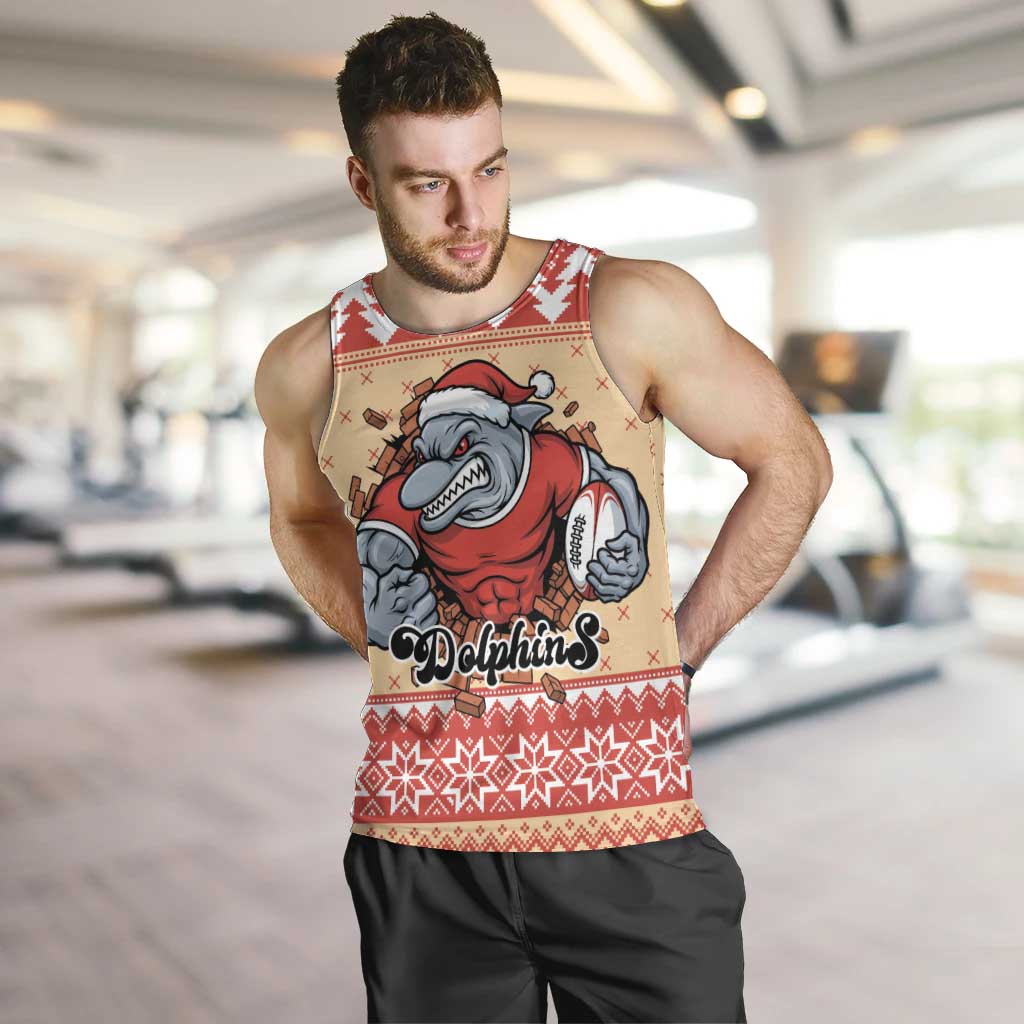Redcliffe Strong Dolphins Personalised Men Tank Top Christmas Rugby League Spirit - Aussie Hoodie