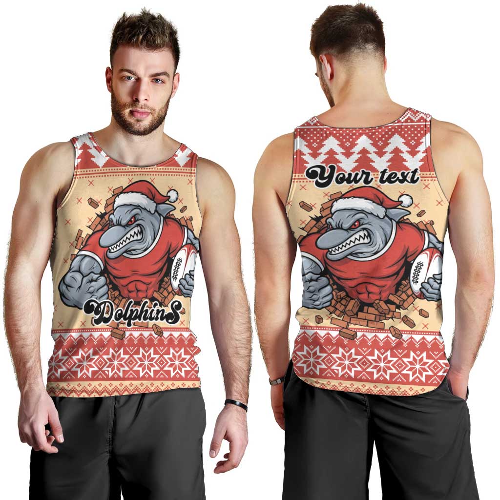 Redcliffe Strong Dolphins Personalised Men Tank Top Christmas Rugby League Spirit - Aussie Hoodie