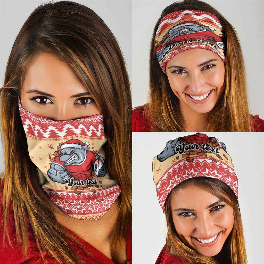 Redcliffe Strong Dolphins Personalised Neck Gaiter Christmas Rugby League Spirit - Aussie Hoodie