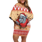 Redcliffe Strong Dolphins Personalised Off Shoulder Short Dress Christmas Rugby League Spirit - Aussie Hoodie