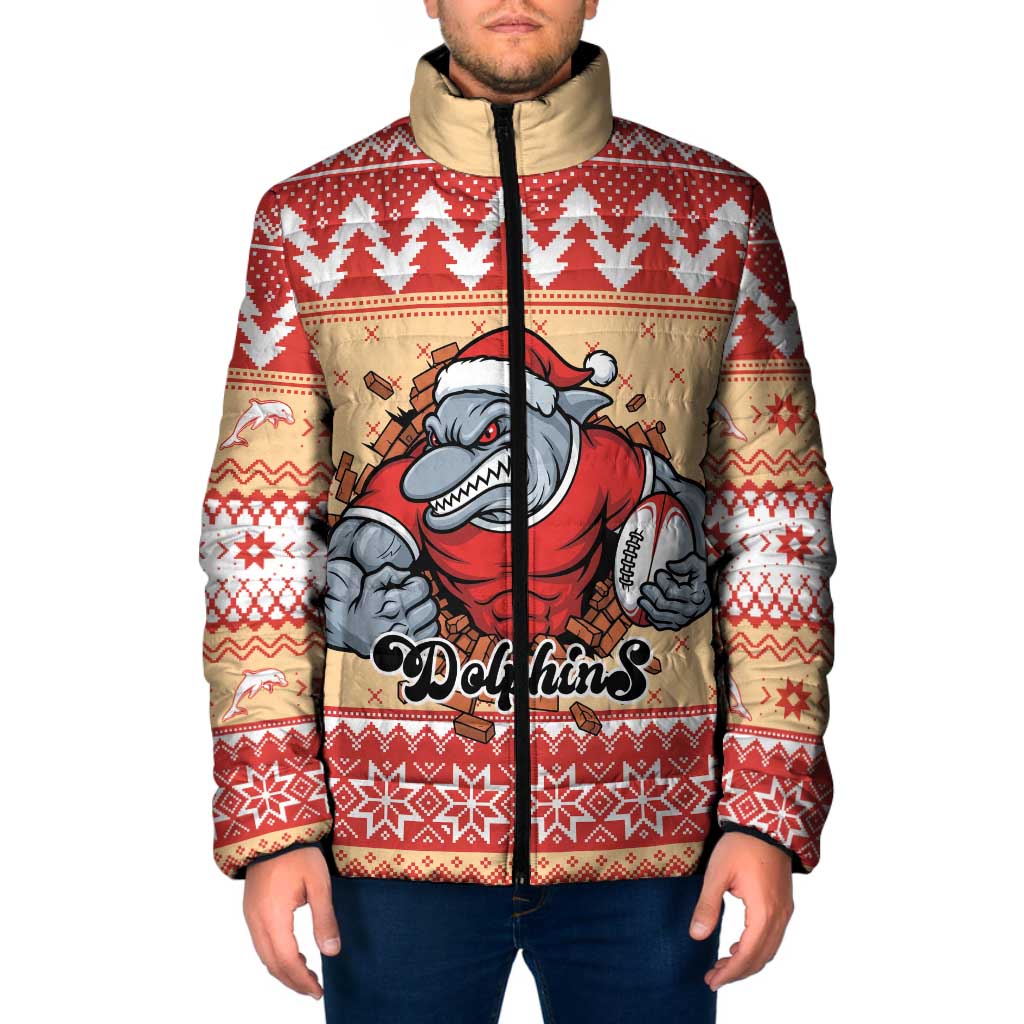 Redcliffe Strong Dolphins Personalised Padded Jacket Christmas Rugby League Spirit - Aussie Hoodie